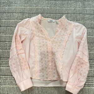 & Other Stories Pink Puff Sleeve Cropped Blouse